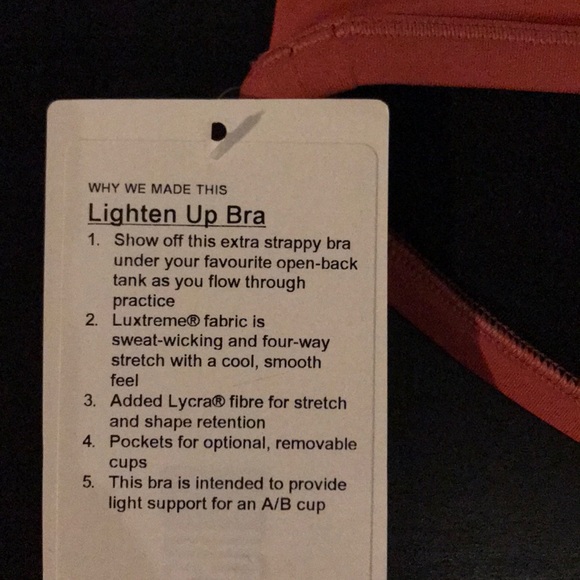 Size 8 | Lululemon Lighten Up Bra Dark Canyon NEW - Picture 3 of 3